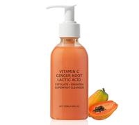 Papaya Facial Cleanser - Gentle Exfoliating Face Cleanser with Vitamin C & Ginger Root - Even Skin Tone Facial Wash Gel for Glowing Skin - Hydrating Daily Cleanser for Oily & Sensitive Skin - 100ml