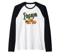 Papaya Fresh Tropical Fruit Vibes Raglan Baseball Tee