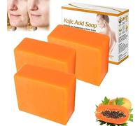 Papaya Kojic Acid Soap, Papaya Soap,Papaya Kojic Soap,Kojic Acid Soap,Skin Brightening Soap with Papaya Extract,Dark Spots Remover Soap,Moisturizing for Body & Face,Improve Uneven Skin Tone (3Pcs)