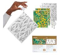 Papaya Reusable Paper Towels 4-Pack - 4 Sheets + 2 Hooks, Quick Drying, No Odor, 1 Sheet Replaces 17 Rolls, Washable Kitchen Cloth, Sustainable Dish Sponge, Eco Friendly Gift (The Wanderer)