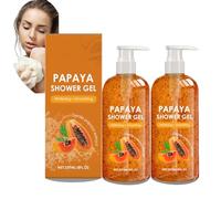 Papaya Shower Gel, 8 Oz, Papaya Face and Body Wash, Brightening and Smoothing Skin, Exfoliating Body Wash with Organic Papaya Extract, Fresh and Lasting Fragrance (2, pc)