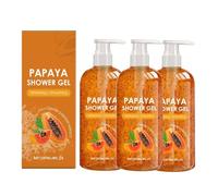 Papaya Shower Gel,Papaya Cleanser,Exfoliating Shower Cream,237ml Whitening Smoothing Exfoliating Body Wash,Long Lasting Nourishing And Moisturizing Shower Gel For Dark Skin,for Men And Women (3)