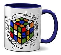 PAPAYANA - 1017 - RUBIK-CUBE - Duplex Printed Mug 325ml 11oz - Large Color Selection - Dark Blue