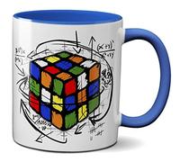 PAPAYANA - 1017 - RUBIK-CUBE - Duplex Printed Mug 325ml 11oz - Large Color Selection - Royal Blue
