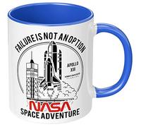 PAPAYANA - NASA Space Adventure - Ceramic Mug Printed on Both Sides 325 ml 11 oz - Large Choice of Colours - Royal Blue
