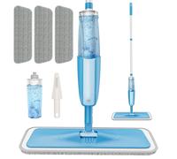 PAPCLEAN Spray Mops for Cleaning Floors: Microfibre Flat Mop with 3 Pads
