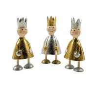 Pape Kunstgewerbe 3 Kings in Silver and Gold Metal Hand-Painted 10 cm as Decoration for Standing Up