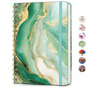 PAPEJOON Lined Spiral Journal Notebook for Women, A5 Cute Hardcover Spiral Journals for Writing, 150 Pages Pretty College Ruled Notebooks for Work & Note Taking, 5.75" x 8.38", Slate Marble