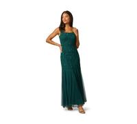 Papell Studio Women's Bead Mesh Long Dress in Dark Green | Size: 16