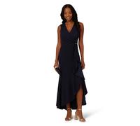 Papell Studio Women's Ruffle Flounce Crepe Gown in Navy | Size: 14 Papell Studio Navy 14