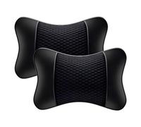 PAPEP 2 Pack Car Seat Neck Pillow for Buick Regal Generation 5 2002-2009, Adjustable Headrest Support with Memory Foam Removable PU Leather Cover for Driver,Black-Black