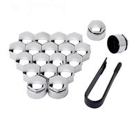 PAPEP 20 pcs Wheel Nut Cover for Peugeot RCZ 2011-2023, Car Wheel Bolt Nut Cap Hexagonal Tire Covers With Removal Tool Set Dust Proof Accessories,17mm-Silver