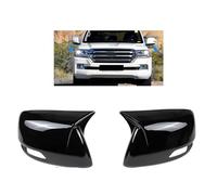 PAPEP 2PCS Side Mirror Covers for TOYOTA Land Cruiser LC/FJ200 2008-2021 with led, Driver Passenger Wing Caps Weatherproof ABS Plastic with Adhesive Decor Trim Sticky,Black