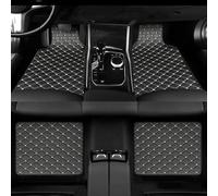 PAPEP 4 PCS Leather Car Floor Mats for Hyundai Kona Electric 2023-2025 - All Weather Waterproof Front Rear Row Protection Non-Slip Auto Carpets,Black-White