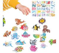 Paper 3D Puzzles - Kids Brain Teasers for Cognitive Boosting | Recyclable Cardboard with Interlocking Tabs, Small Animal Architecture Model, Creative Educational Game for Air Travel