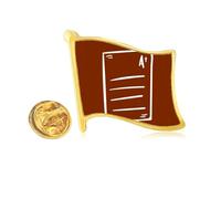 Paper Achievement Content Course Detection Golden Metal Flag Lapel Pin Badge