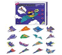 Paper Airplane - 2.76 Inch Airplane Kit, Lightweight Flying Toy for 16 Creative Paper Templates | Portable Airplane Craft Paper Sheet for Travel, Holiday, Birthday