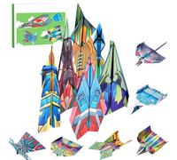 Paper Airplane Book, DIY Papers Pilot Airplane Kit, 36 Sheets Paper Airplanes Kit, 12 Styles Papers Plane Project Handicraft Kits for Planes Enthusiasts, Origami Kits Gift for Kids Age 6-12 Year Olds