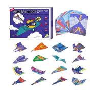 Paper Airplane Book, Paper Airplane Kit for Kids, 16 Models Sheets Creative Folding Papers Planes Educational Toys Pre-Creased Arts & Crafts Kit for Boys and Girls Ages 6-12+