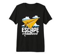 Paper Airplane Design for Origami Lover - Escape Adulthood Premium T-Shirt