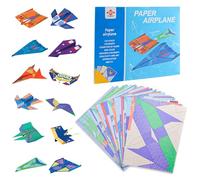 Paper Airplane Kits with 12 Classic Designs, 36 Sheets of Colorful Origami,World Record Paper Planes, Airplane Gifts for Boys and Girls Ages 6-12+