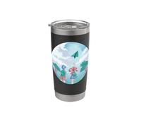 Paper-Airplane Math-Teacher Schoolchildren Paper-Plane Stainless Steel Insulated Tumbler