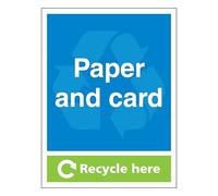 Paper and Card - Recycle Here 150 x 200 mm - Glow In The Dark Self Adhesive Vinyl