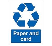 Paper and Card - Recycling Symbol 150 x 200 mm - Self Adhesive Vinyl