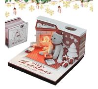 Paper Art Calendar - 2026 3D Bear Sculpture Ornament, Distinctive Festive Desktop Notepad, Stylish Holiday Planning Accessory, Modern Handcrafted Carving Structure | Home Family School Celebration