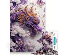 Paper Art Majestic Dragon 1000 Piece Jigsaw Puzzles for Adults Memory Gain Peaceful Time Design Assembly Premium Gift (38x52cm)