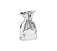 Paper Bag Ceramic Vase Modern Metallic Luster Silver Vase Boho Handbag Chrome Flower Vase for Living Room Table Centerpieces Wedding Home Decor