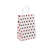 Paper Bags With Handles 12/30pcs Foil Dot Gift Tote Bags, Stylish Packaging, For Party, Birthday, Wedding, Daily Use(Red,30PCS_21X11X27CM)
