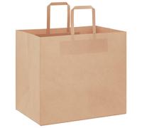 vidaXL Kraft Paper Bags 50 Pcs - White Sustainable Packaging 32x22x28 cm Tote Bags with Handles