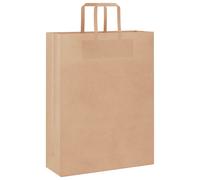 vidaXL Kraft Paper Bags Brown 32x12x42 cm - Recycled Brown Tote with Handles - Customizable & Multipurpose Shopping or Gift Packaging