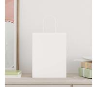 vidaXL Paper Bags 50 pcs with Handles White 21x11x28 cm