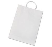 Paper bags with paper handle made of 110g/m kraft paper color white 20 pieces
