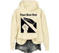 Paper Beats Rock Sweatshirt Men Women Funny Paper Beats Rock Game Hoodie, Unisex Long Sleeve Shirt