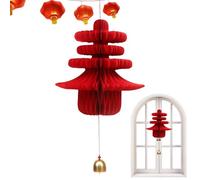 Paper Bell Decoration - Comb Ornament Chinese New Year Paper Bells, Characters 'Year of the Snake Spring Paper Bell, Multifunctional Decorative for Families