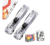 Paper Binder Clip Dispenser,Heavy Duty with 100 Clamps | Paper Clip Dispenser Push Stapler - for Accountants Doctors Teachers Writers Classroom Dorm