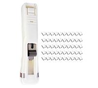 Paper Binder Clips, 11.5X2.3X1cm Portable Binder Clip Stapler, Reusable Push Clips, Office Stapler with 50 Clip, Office Supplies for Sorting Fixing Device, Test Paper Stapling