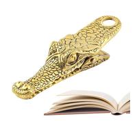 Paper Binder Clips - Alligator Head Shape Page Holder for Documents | Vintage Alloy Animal Design with Secure Grip Function, Desk Accessory for Notebook Scrapbook Office Classroom, 2.2x0.47inch