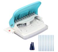 Paper Binding Machine, 10 Hole Manual Cinch Binding Machines Spiral Book Binder for A4 B5 A5 A7 A6 Coil Book Round Hole Puncher Spiral Binding Machine with 10 Pieces Plastic Binding Combs