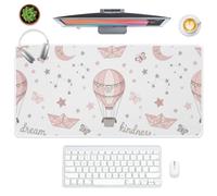 Paper Boats with Hearts Desk Mat Computer Mouse Mat Non-Slip Gaming Mouse Pad Large 80 X 40 cm Large Mousemat Desk Accessories for Boys Girls Gifts Mousepad for Office Home Computer Laptop