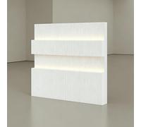 Paper Bookshelf, Indoor Folding Partition Screen, Double-Layer Bag Display And Storage Rack, White Half-Wall Countertop Low Fence Partition, Freestanding Boutique Retail Store,3TO4M