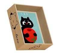 Paper Box Style Cat Scratching Board, Claw Grinding Toy, Anti-Scratch Pad, Eco-Friendly Material, Catnip Included, 38x32x13cm, For Grinding Claw Keep Healthy Relieves Boredom