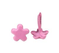 Paper Brads Decorative 50PCs 10mm Pastel Flower Brads | Scrapbooking Embellishment Fastener Metal Crafts For Diy Shoes Decoration Spikes(Pink)