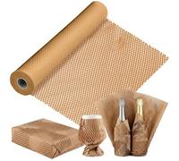 Paper Bubble Wrap Cushioning Roll, Packing Paper for Moving House, Shipping and Gift Wrapping - Sustainable Packaging Materials for Moving Boxes and Fragile Gift Bubble Wrap Alternative Brown 50cmx30M