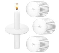 Paper Candle Drip Protectors, Silver Candle Drip Catcher Paper Candles Bobeche Church Candles Holder Guards for Candlelight Vigil (50)
