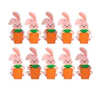 Paper Candy Box | Pack of 10 Bunny Hugging Carrot Design Storage, Container with Carrot Design for Treats - For Spring Party, Picnic, Holidays, Festivals and