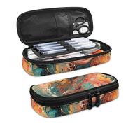 Paper Carving Tiger Pencil Case for Girls Large Capacity Paper Sculpture Floral Tiger Pen Bags with Zipper Storage Organizer Bags Box Women for Office College